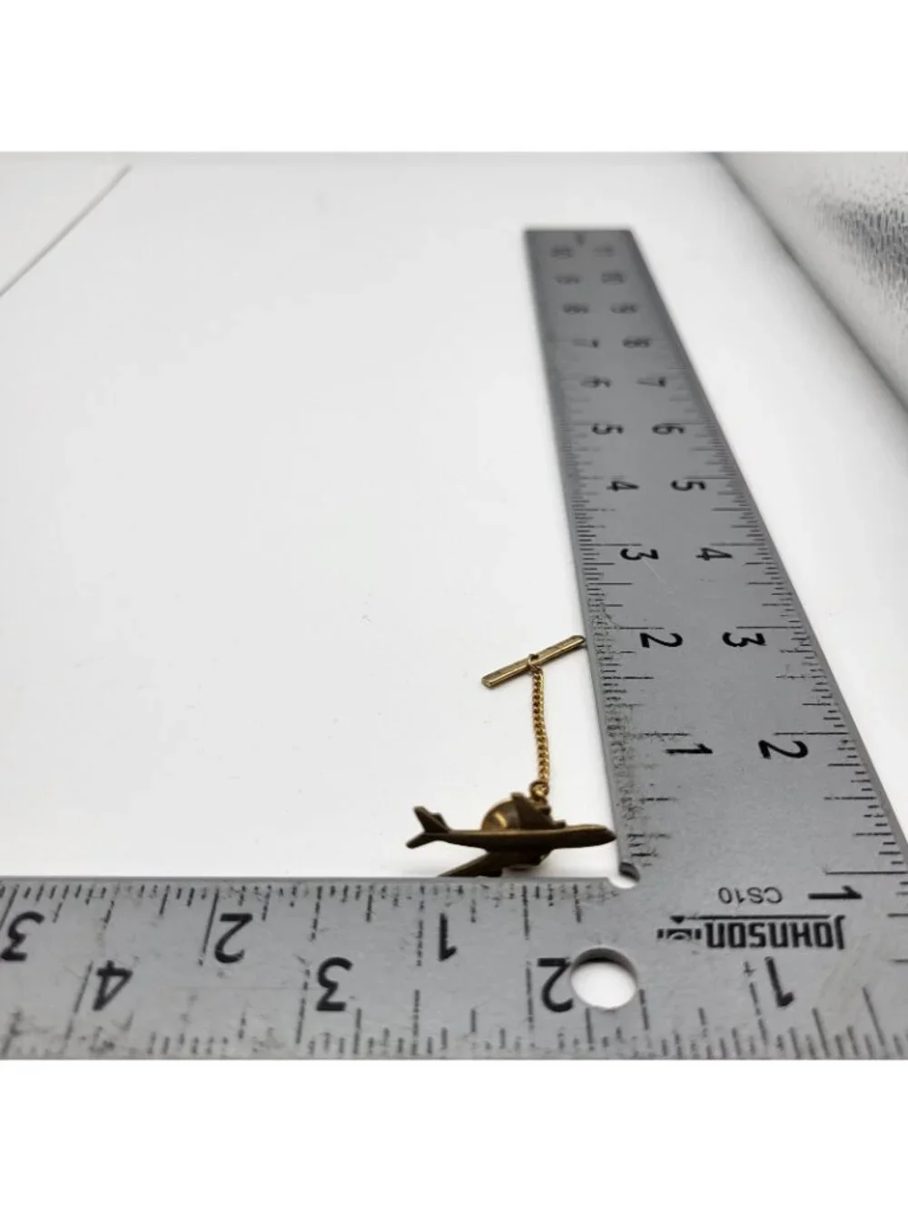 Vintage Boeing 747 Airplane Plane 3D Gold Tone Tie Tack Pin Pinback